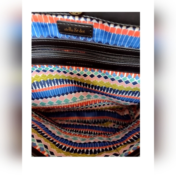 Stella & Dot Black & White Striped Tote - Picture 3 of 4